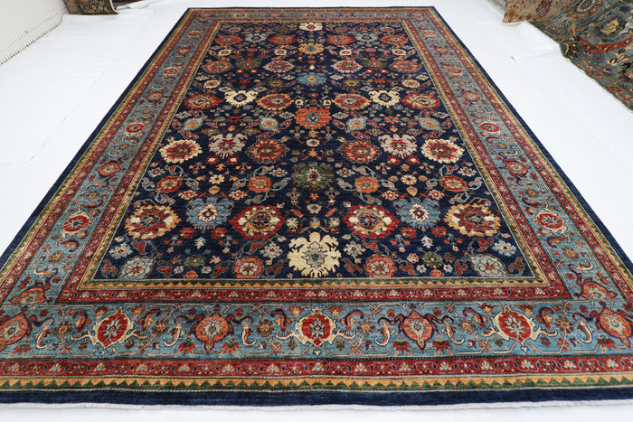 303 x 425 cm | Oriental Bidjar blue Area Rug Afghan Hand Knotted Veg Dye Wool carpet