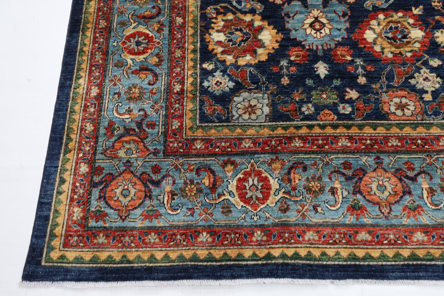 303 x 425 cm | Oriental Bidjar blue Area Rug Afghan Hand Knotted Veg Dye Wool carpet