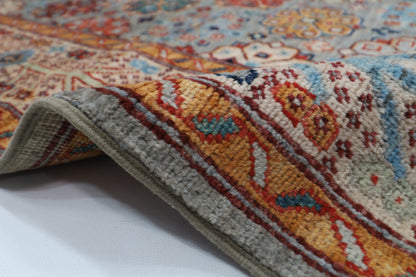 180 x 274 cm | Floral Gray Tribal Area Rug Afghan Hand Knotted veg Dye Wool carpet