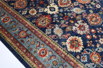 303 x 425 cm | Oriental Bidjar blue Area Rug Afghan Hand Knotted Veg Dye Wool carpet