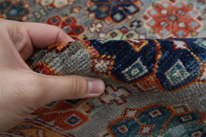 180 x 274 cm | Floral Gray Tribal Area Rug Afghan Hand Knotted veg Dye Wool carpet