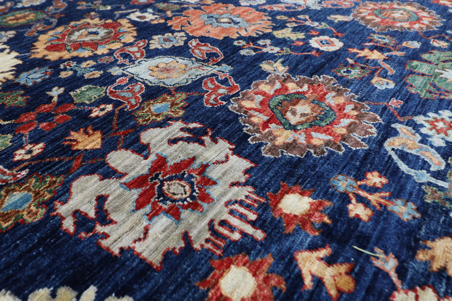 303 x 425 cm | Oriental Bidjar blue Area Rug Afghan Hand Knotted Veg Dye Wool carpet