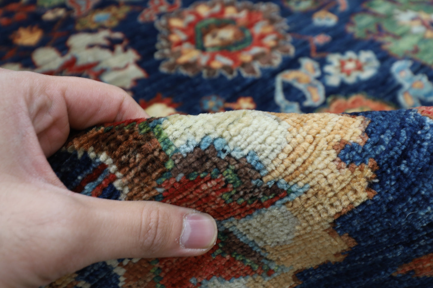 303 x 425 cm | Oriental Bidjar blue Area Rug Afghan Hand Knotted Veg Dye Wool carpet