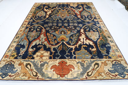 248 x 298 cm | Oriental Kawros blue Area Rug Afghan Hand Knotted Veg Dye Wool carpet