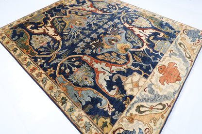 248 x 298 cm | Oriental Kawros blue Area Rug Afghan Hand Knotted Veg Dye Wool carpet