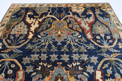 248 x 298 cm | Oriental Kawros blue Area Rug Afghan Hand Knotted Veg Dye Wool carpet