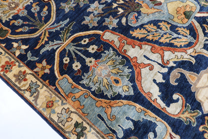 248 x 298 cm | Oriental Kawros blue Area Rug Afghan Hand Knotted Veg Dye Wool carpet