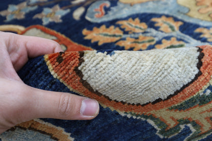 248 x 298 cm | Oriental Kawros blue Area Rug Afghan Hand Knotted Veg Dye Wool carpet