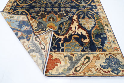 248 x 298 cm | Oriental Kawros blue Area Rug Afghan Hand Knotted Veg Dye Wool carpet