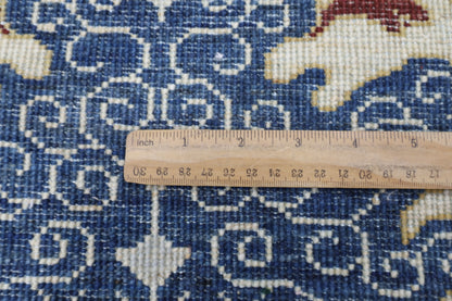 248 x 298 cm | Oriental Kawros blue Area Rug Afghan Hand Knotted Veg Dye Wool carpet