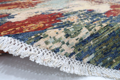 300 x 295 cm | Oriental Abstract Round Rug Afghan Hand Knotted Veg Dye Wool carpet