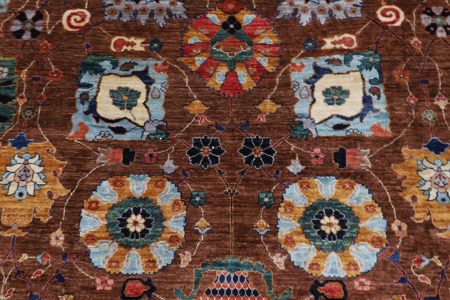 271 x 357 cm | Oriental Serapi Brown Area Rug Afghan Hand Knotted Veg Dye Wool carpet