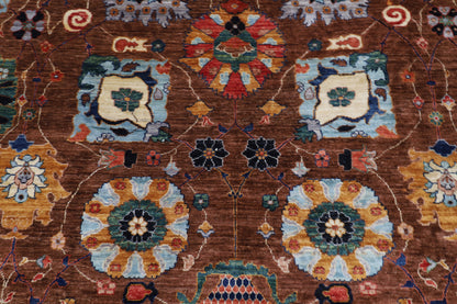 271 x 357 cm | Oriental Serapi Brown Area Rug Afghan Hand Knotted Veg Dye Wool carpet