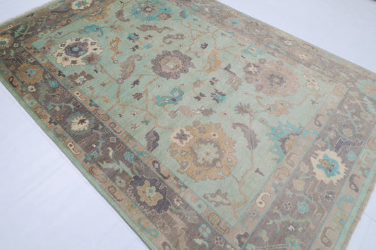 204 x 309 cm | Oushak Tribal Area Rug Afghan Hand Knotted veg Dye Wool carpet