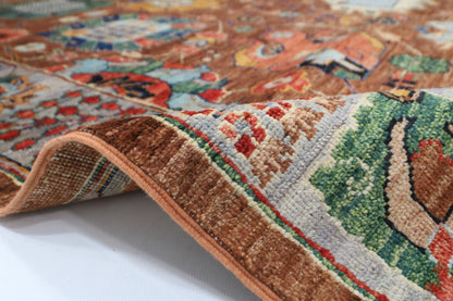 271 x 357 cm | Oriental Serapi Brown Area Rug Afghan Hand Knotted Veg Dye Wool carpet