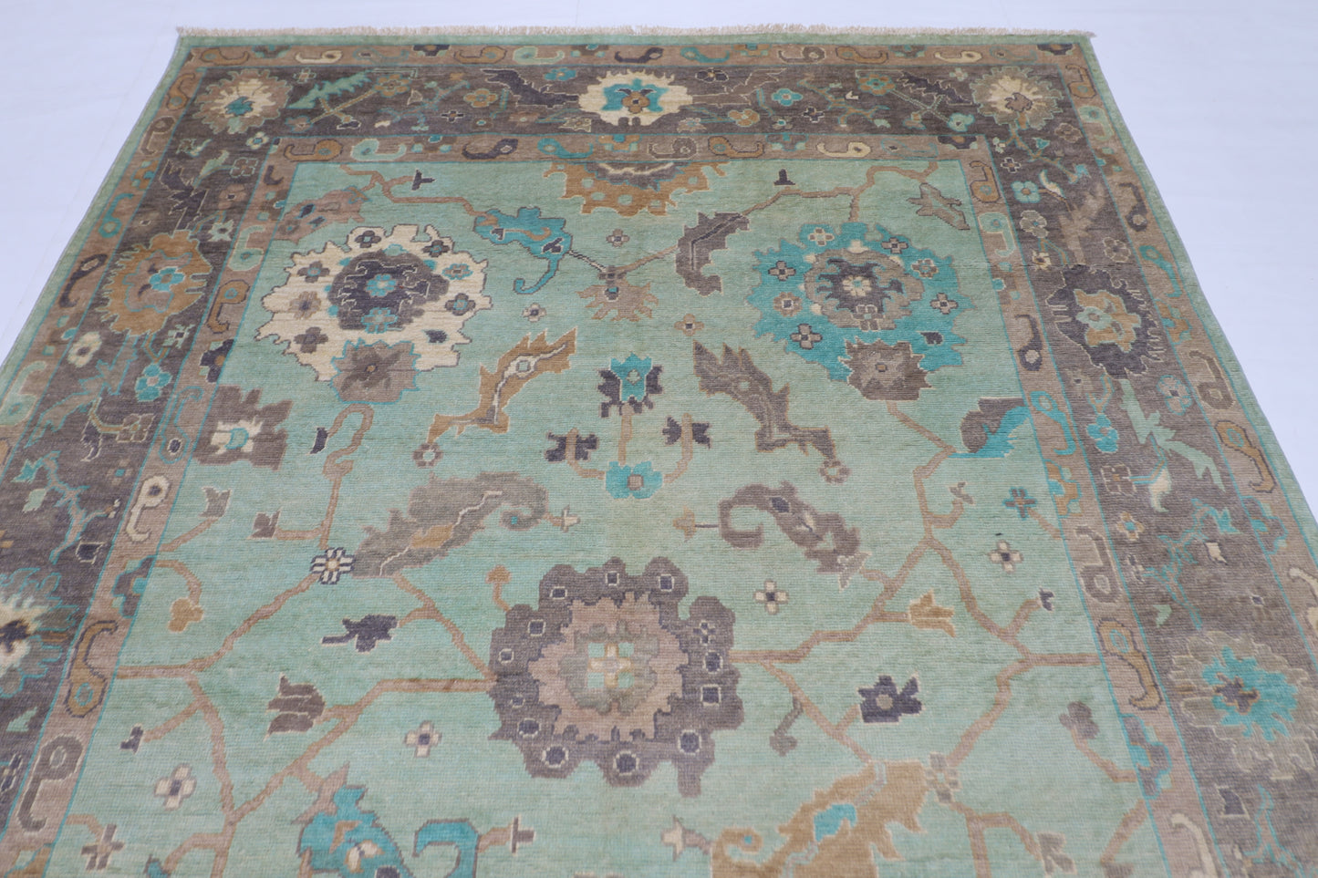 204 x 309 cm | Oushak Tribal Area Rug Afghan Hand Knotted veg Dye Wool carpet