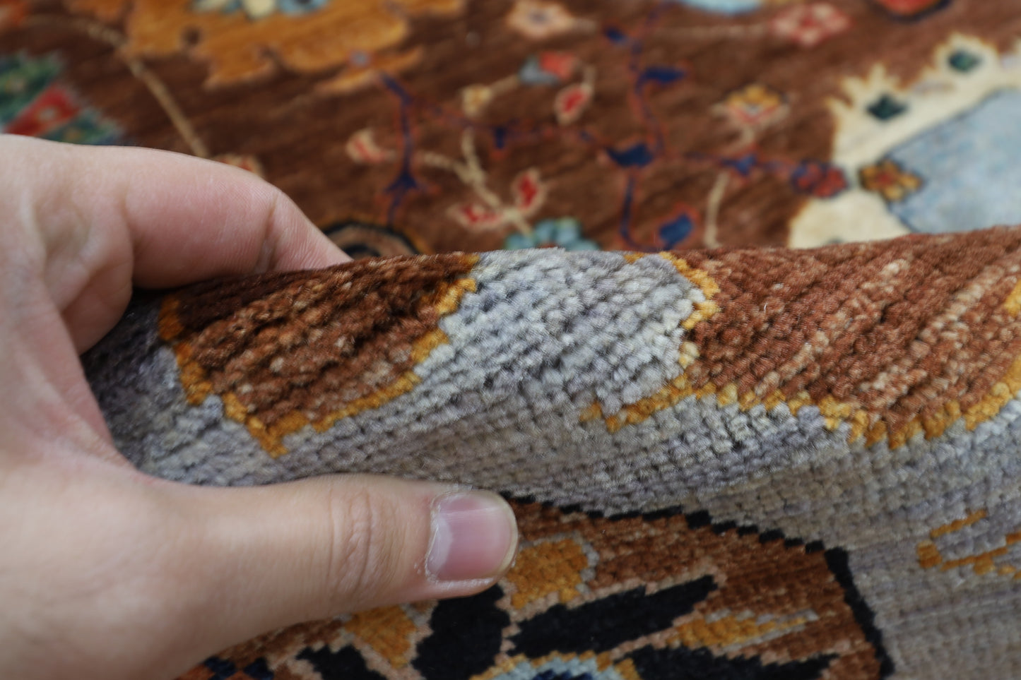 271 x 357 cm | Oriental Serapi Brown Area Rug Afghan Hand Knotted Veg Dye Wool carpet