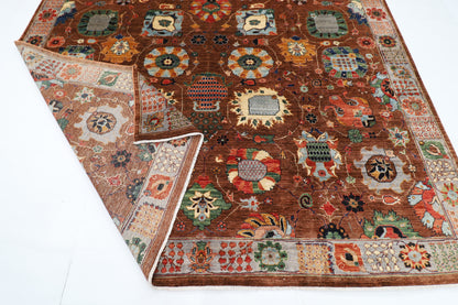 271 x 357 cm | Oriental Serapi Brown Area Rug Afghan Hand Knotted Veg Dye Wool carpet