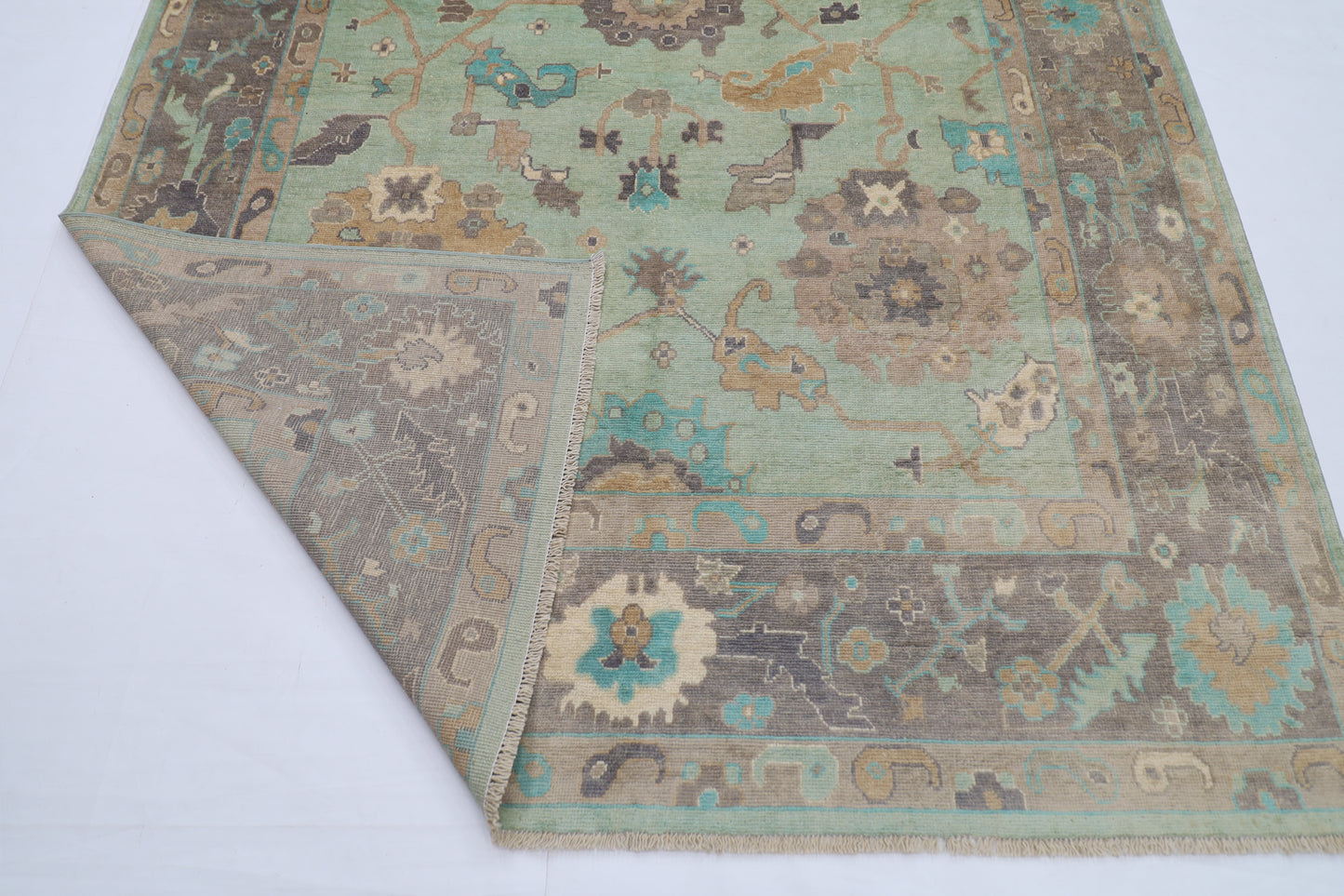 204 x 309 cm | Oushak Tribal Area Rug Afghan Hand Knotted veg Dye Wool carpet