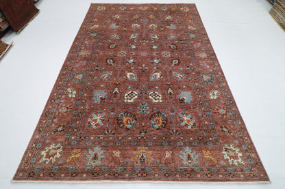 197 x 297 cm |  floral Pink Tribal Area Rug Afghan Hand Knotted veg Dye Wool carpet