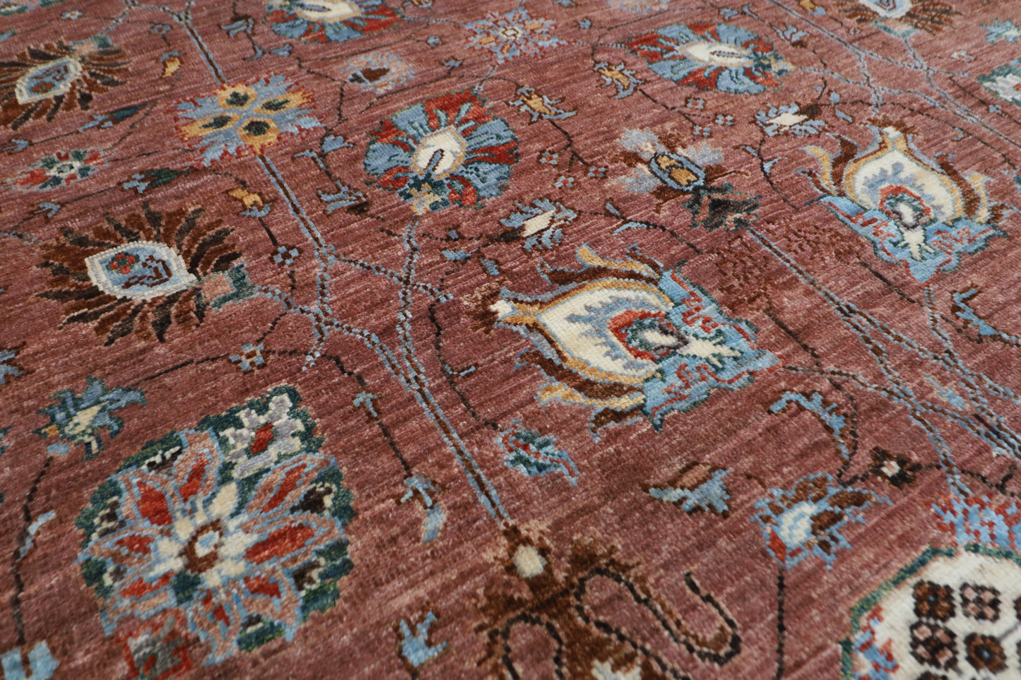197 x 297 cm |  floral Pink Tribal Area Rug Afghan Hand Knotted veg Dye Wool carpet