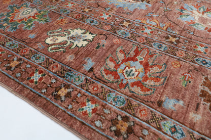 197 x 297 cm |  floral Pink Tribal Area Rug Afghan Hand Knotted veg Dye Wool carpet