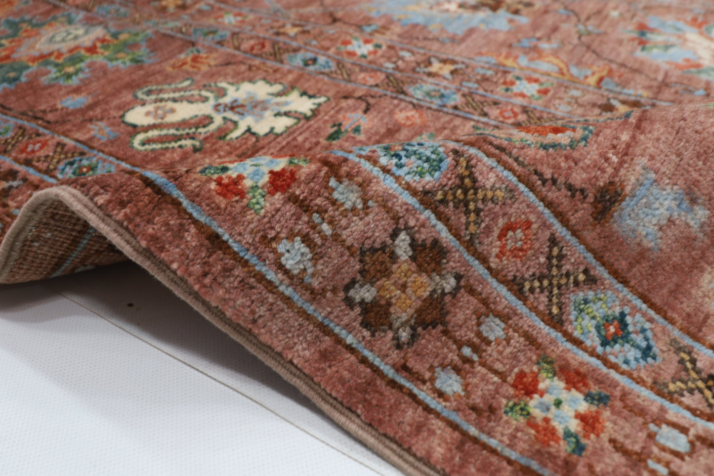 197 x 297 cm |  floral Pink Tribal Area Rug Afghan Hand Knotted veg Dye Wool carpet