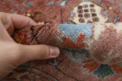 197 x 297 cm |  floral Pink Tribal Area Rug Afghan Hand Knotted veg Dye Wool carpet