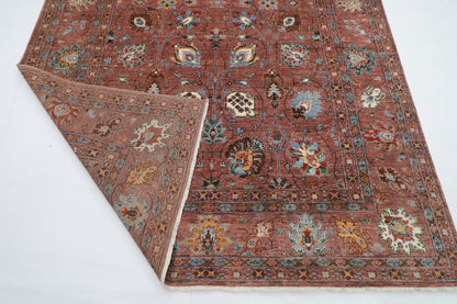 197 x 297 cm |  floral Pink Tribal Area Rug Afghan Hand Knotted veg Dye Wool carpet