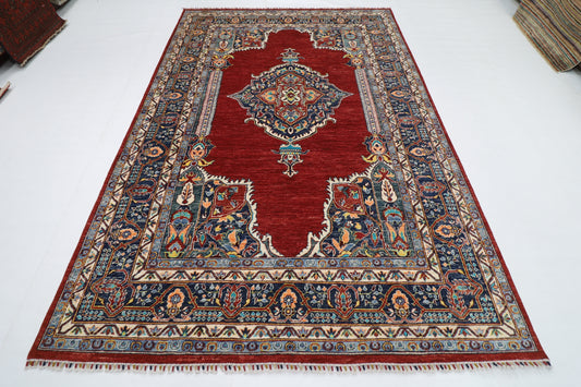 200 x 297 cm |  heriz Red Tribal Area Rug Afghan Hand Knotted veg Dye Wool carpet