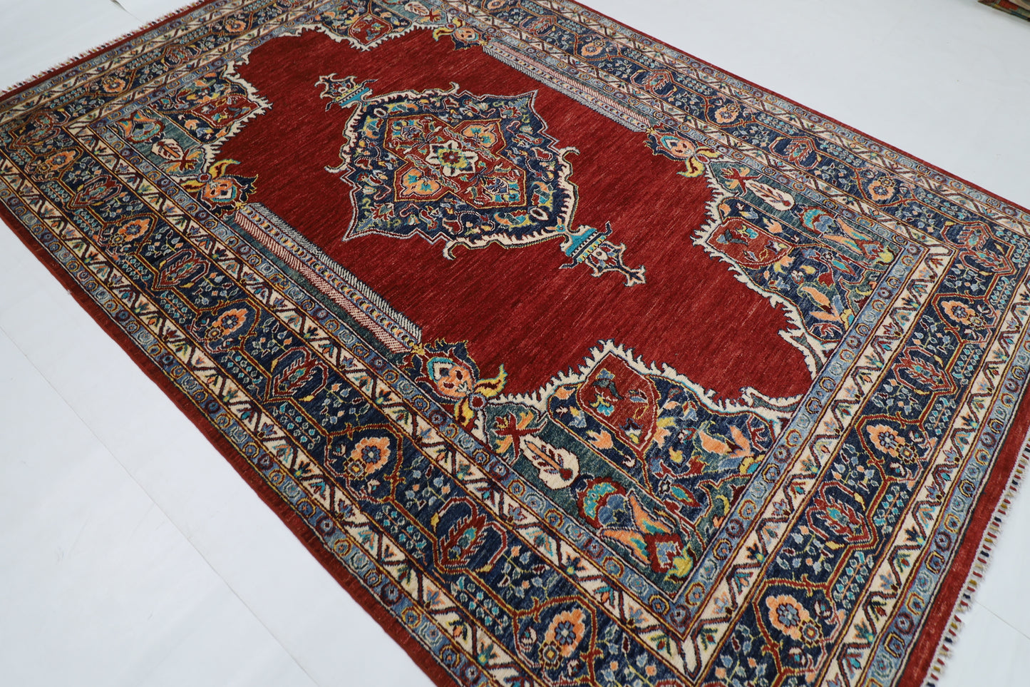 200 x 297 cm |  heriz Red Tribal Area Rug Afghan Hand Knotted veg Dye Wool carpet