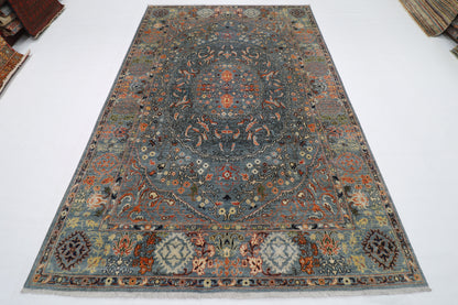 196 x 297 cm |  Floral gray Tribal Area Rug Afghan Hand Knotted veg Dye Wool carpet