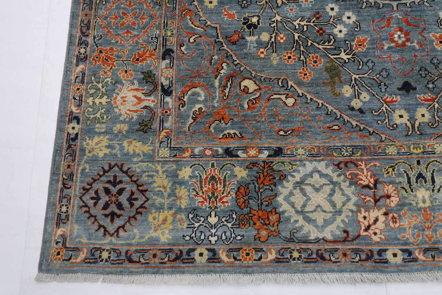 196 x 297 cm |  Floral gray Tribal Area Rug Afghan Hand Knotted veg Dye Wool carpet
