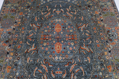 196 x 297 cm |  Floral gray Tribal Area Rug Afghan Hand Knotted veg Dye Wool carpet