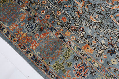 196 x 297 cm |  Floral gray Tribal Area Rug Afghan Hand Knotted veg Dye Wool carpet