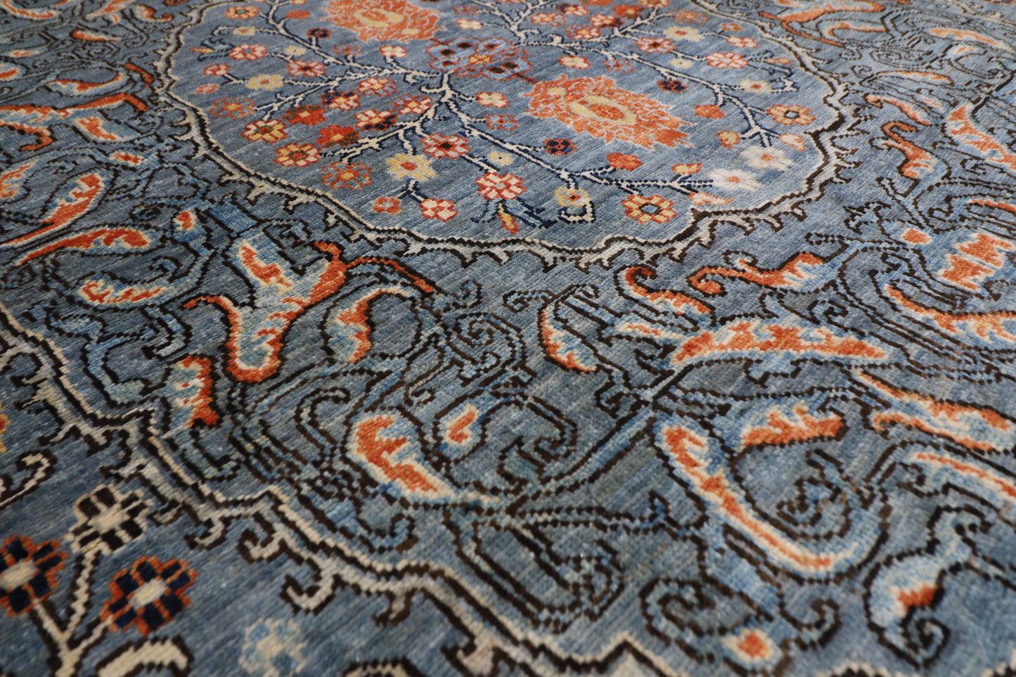 196 x 297 cm |  Floral gray Tribal Area Rug Afghan Hand Knotted veg Dye Wool carpet