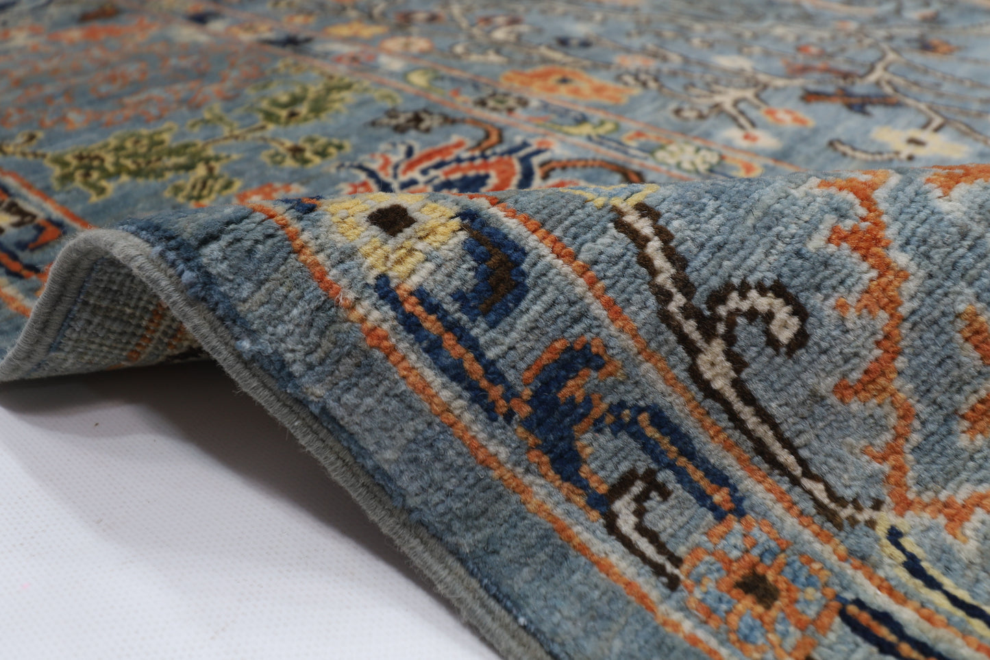 196 x 297 cm |  Floral gray Tribal Area Rug Afghan Hand Knotted veg Dye Wool carpet