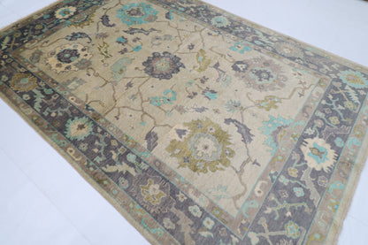 200 x 300 cm |  Floral Oushak gray Tribal Area Rug Afghan Hand Knotted veg Dye Wool carpet