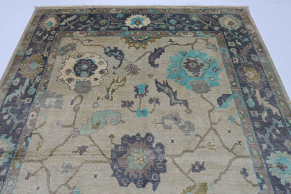 200 x 300 cm |  Floral Oushak gray Tribal Area Rug Afghan Hand Knotted veg Dye Wool carpet