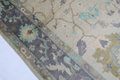 200 x 300 cm |  Floral Oushak gray Tribal Area Rug Afghan Hand Knotted veg Dye Wool carpet