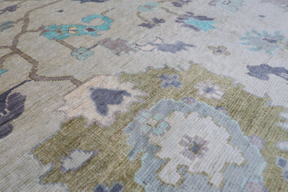 200 x 300 cm |  Floral Oushak gray Tribal Area Rug Afghan Hand Knotted veg Dye Wool carpet