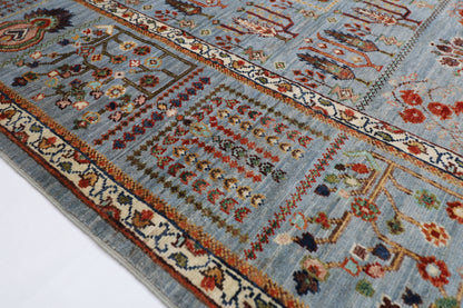 200 x 296 cm |  Tree of life Gray Tribal Area Rug Afghan Hand Knotted veg Dye Wool carpet