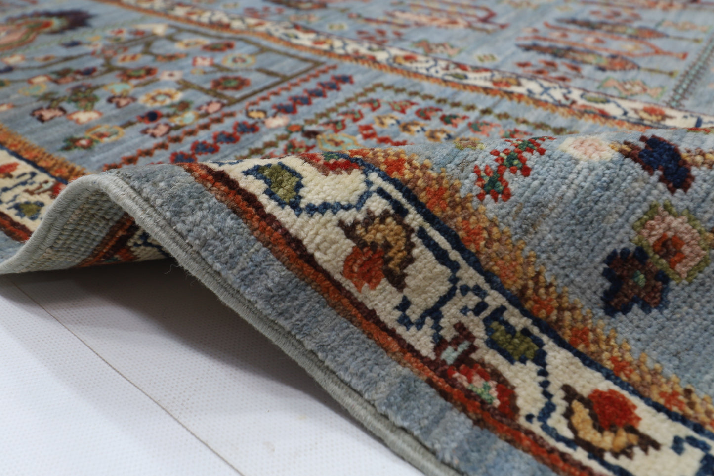 200 x 296 cm |  Tree of life Gray Tribal Area Rug Afghan Hand Knotted veg Dye Wool carpet