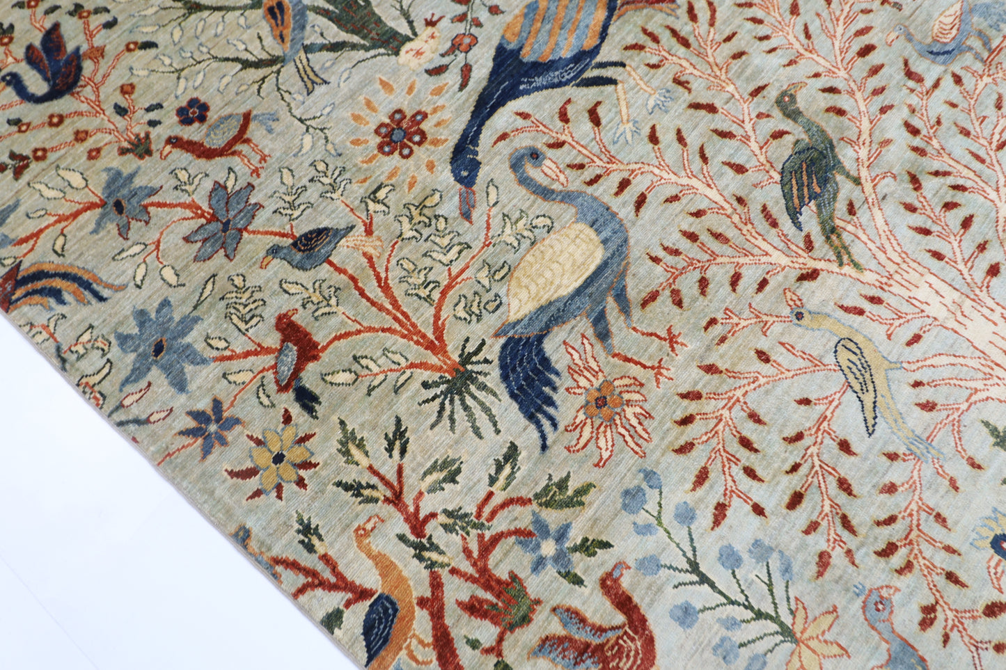 200 x 294 cm | Oriental Birds Gray Area Rug Afghan Hand Knotted Veg Dye Wool carpet