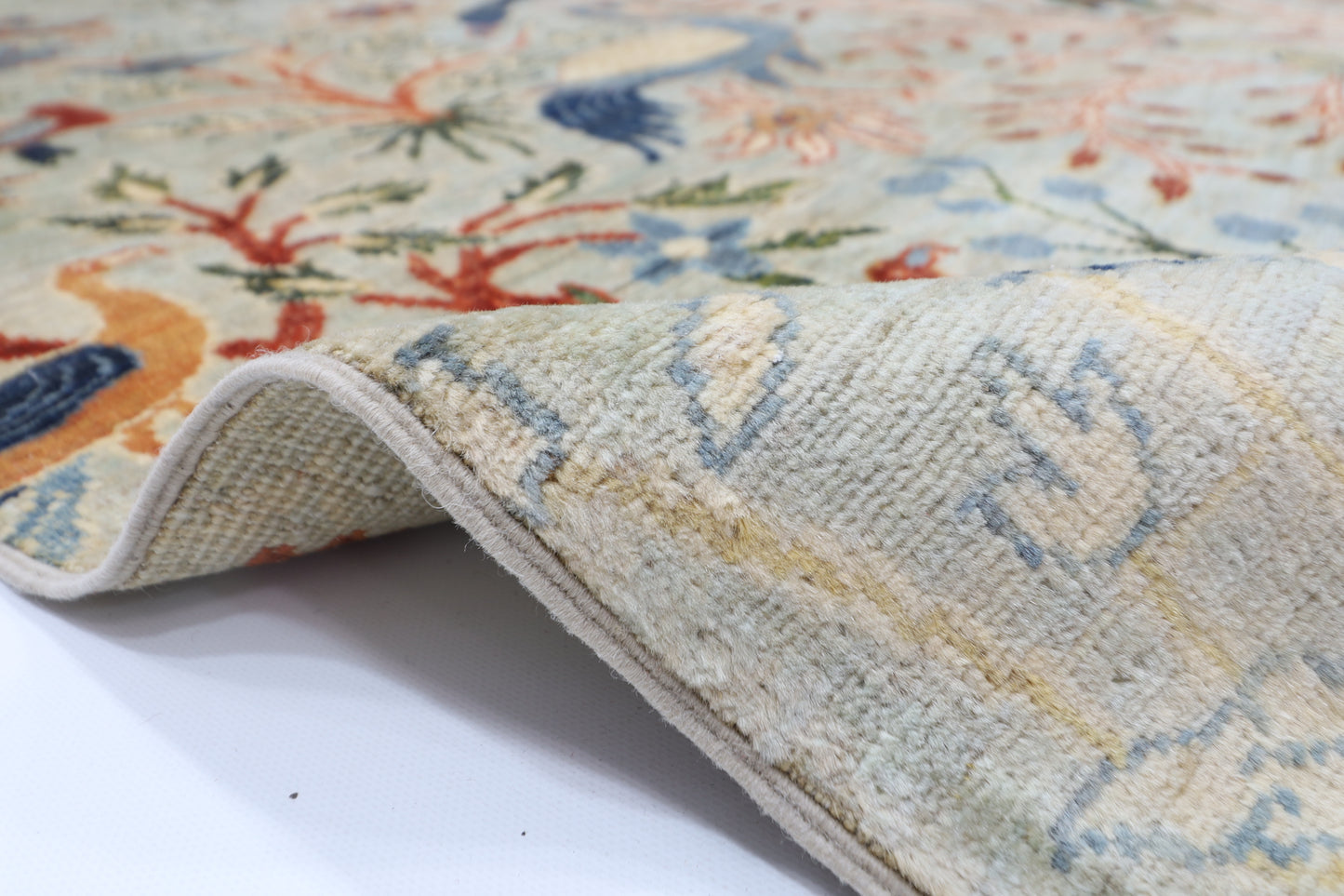 200 x 294 cm | Oriental Birds Gray Area Rug Afghan Hand Knotted Veg Dye Wool carpet