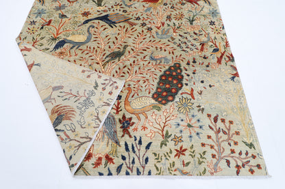 200 x 294 cm | Oriental Birds Gray Area Rug Afghan Hand Knotted Veg Dye Wool carpet