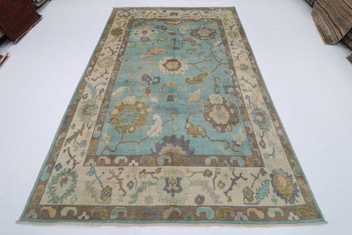 197 x 302 cm |  Floral Oushak  Tribal Area Rug Afghan Hand Knotted veg Dye Wool carpet