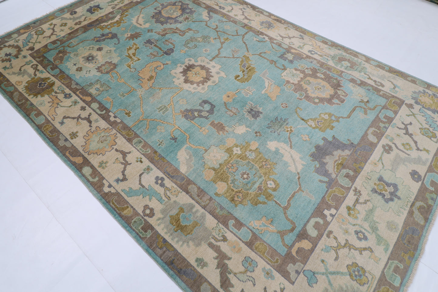 197 x 302 cm |  Floral Oushak  Tribal Area Rug Afghan Hand Knotted veg Dye Wool carpet