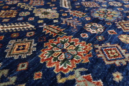 122 x 177 cm | Oriental Tribal blue Area Rug Afghan Hand Knotted Veg Dye Wool carpet