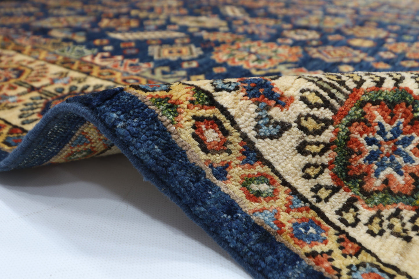 122 x 177 cm | Oriental Tribal blue Area Rug Afghan Hand Knotted Veg Dye Wool carpet